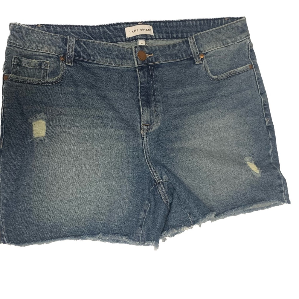 Lane Bryant 14 Mid Rise Boyfriend Midi Shorts Stretch Flex Magic Waistband